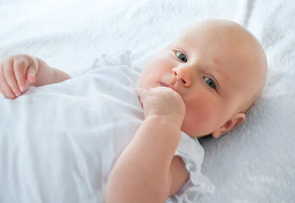 3 Monate Baby schaut in die Kamera — Stockfoto