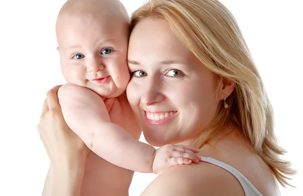 Close up van liefhebbende moeder en haar baby — Stockfoto