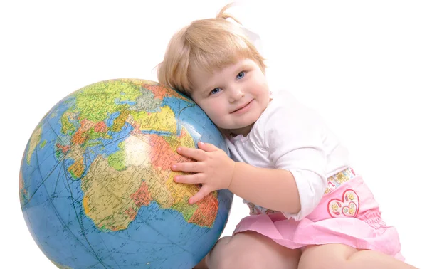 stock image Child holding a globe