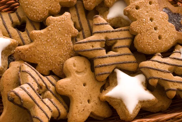 Spice cookies als Kerstmis achtergrond — Stockfoto