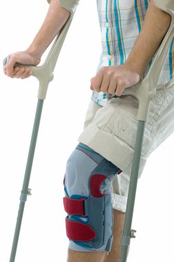 Man on crutches clipart