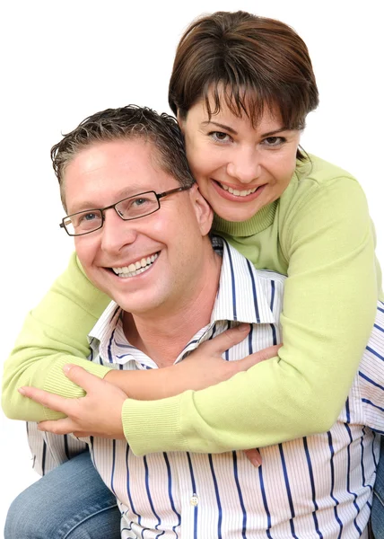 Retrato de um casal sorridente se divertindo — Fotografia de Stock