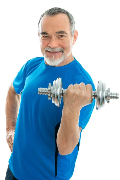 Idősebb ember edzés közben — Stock Fotó