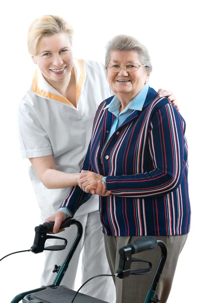 Hälso-och arbetaren och äldre patient — Stockfoto