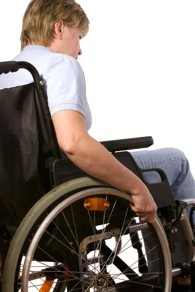 Kobieta na wózku inwalidzkim — Zdjęcie stockowe