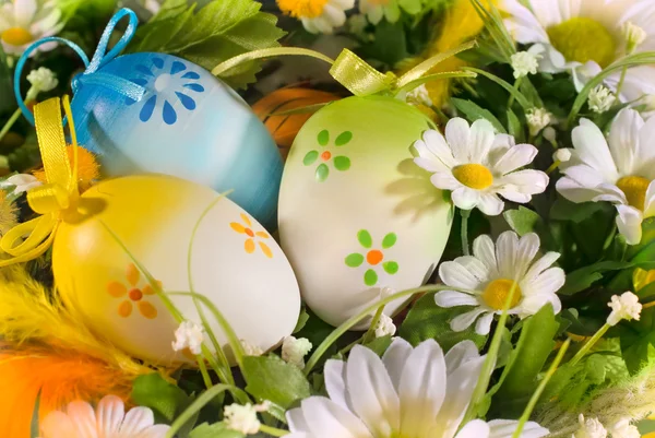 Easter eggs in the nest — Stock Photo, Image