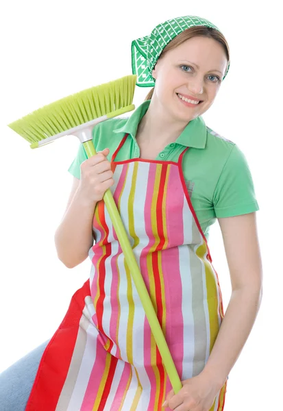 Mujer linda limpiadora de limpieza — Foto de Stock