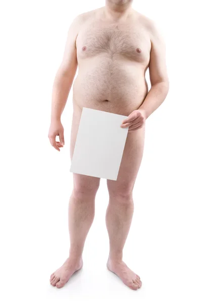Hombre desnudo con sobrepeso — Foto de Stock