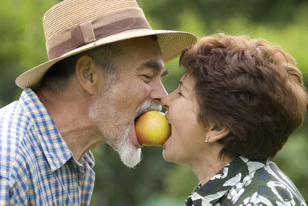 Romantiska äldre par — Stockfoto