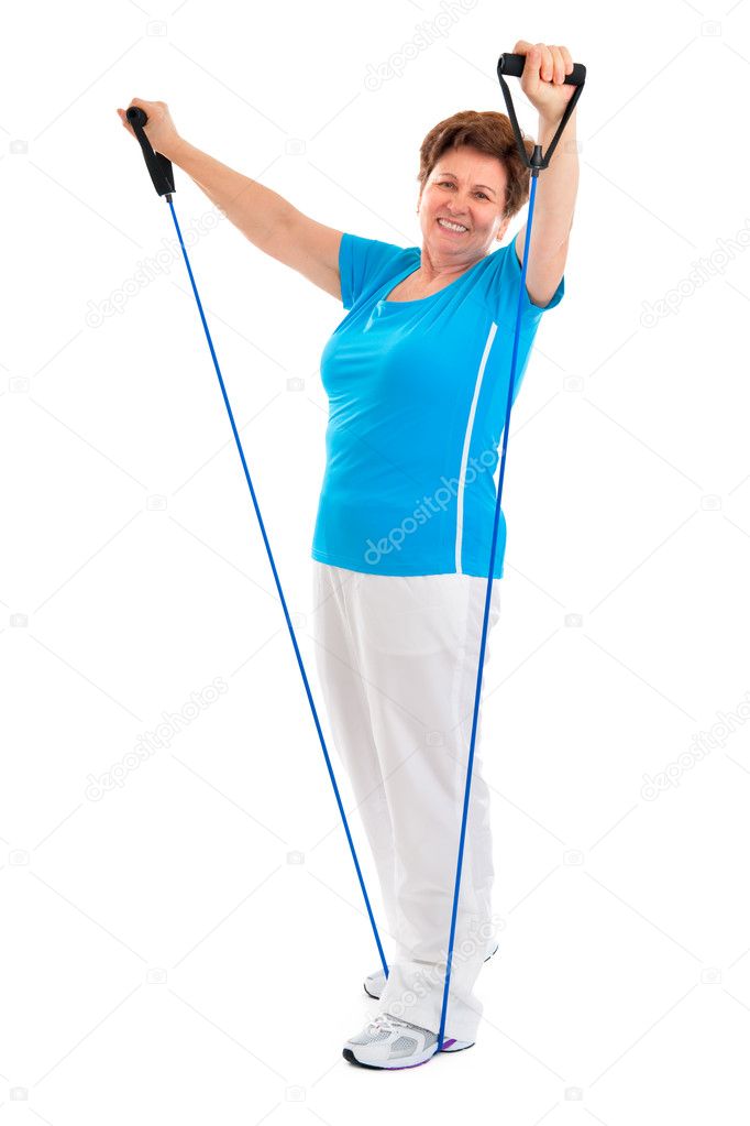 Senior woman doing exercises