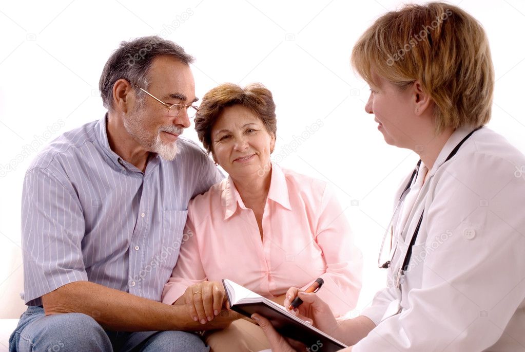 Senior couple visiting a doctor