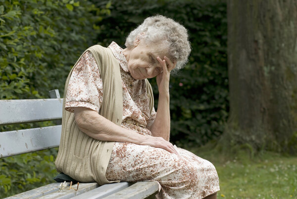 Woman on the park bench