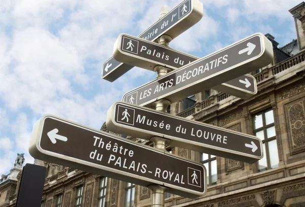 Paris'teki ünlü yön tabelası — Stok fotoğraf