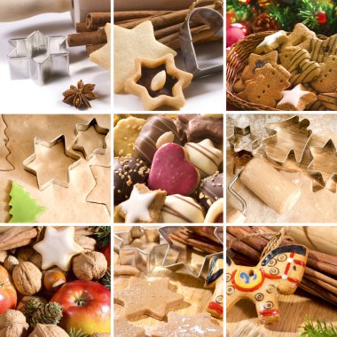 Christmas cakes and spices clipart