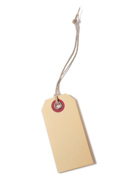 Blank luggage tag tied with string clipart