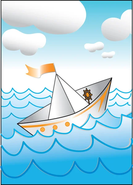 stock vector Paper boat