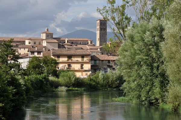 City center and cathedral from velino, rieti — Stock Photo, Image