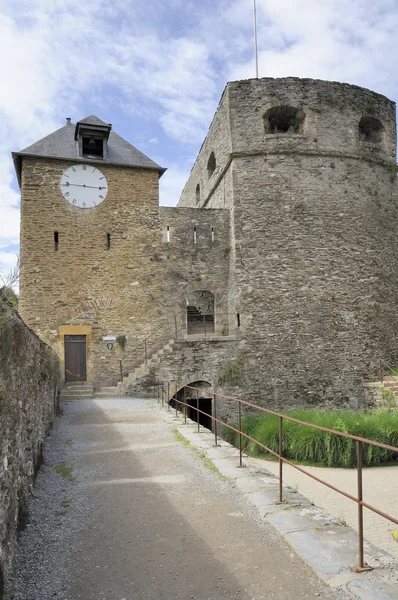Torre do relógio, castelo de bouillon, ardenas — Fotografia de Stock
