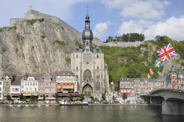 Meuse, notre dame and citadelle, dinant clipart