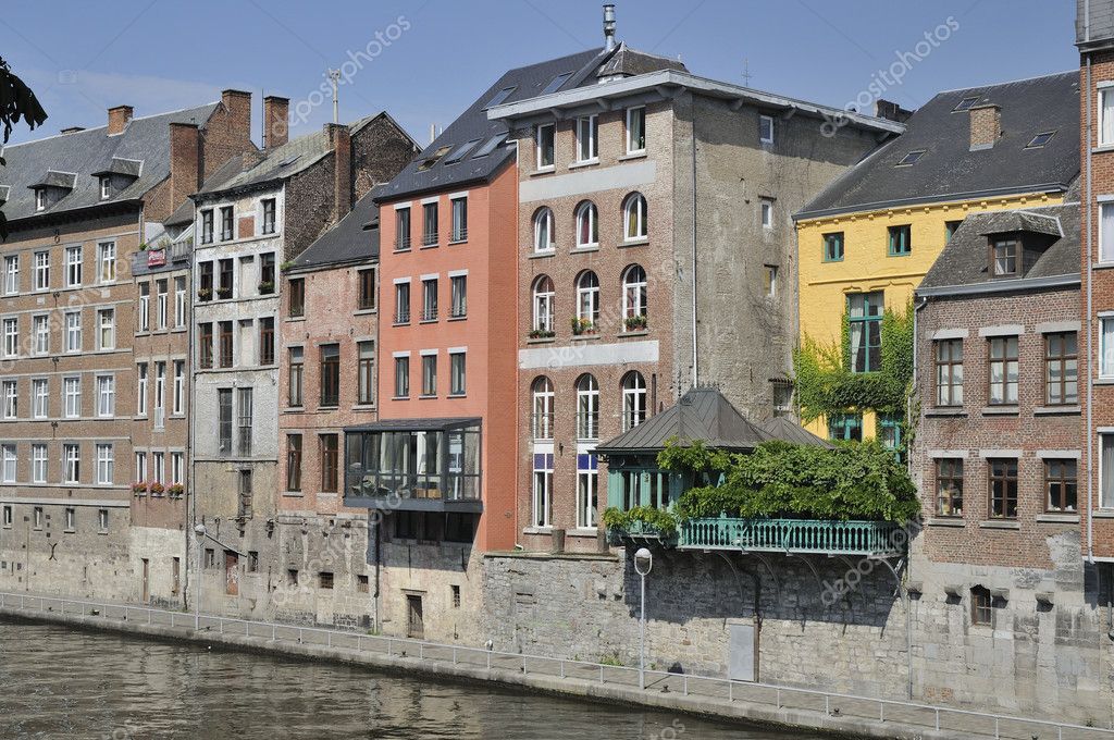 Houses on sambre river, namur — Stock Photo © halpand 7060438