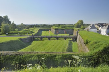 Entrance bridge and city wall, rocroi, ardennes clipart