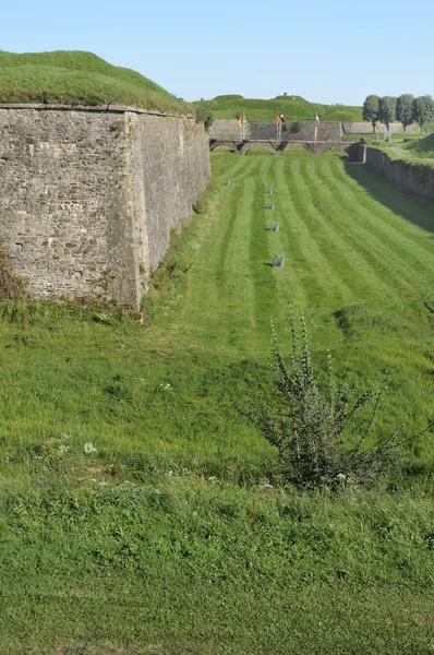 Moat and city wall, rocroi, ardennes — Stock Photo, Image