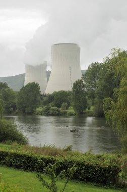 Nuclear plant and meuse, ardennes clipart