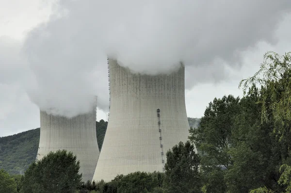 stock image Nuclear chimney vapours, ardennes