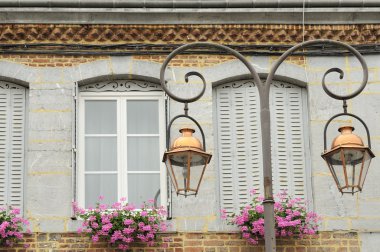 Double lamp post, revin, ardennes clipart