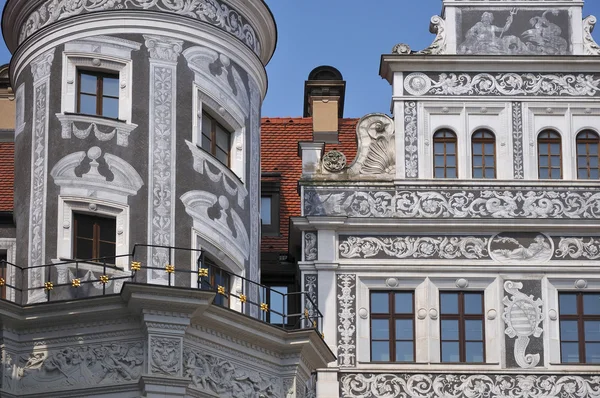 Фасад граффити, замок Дрезден — стоковое фото