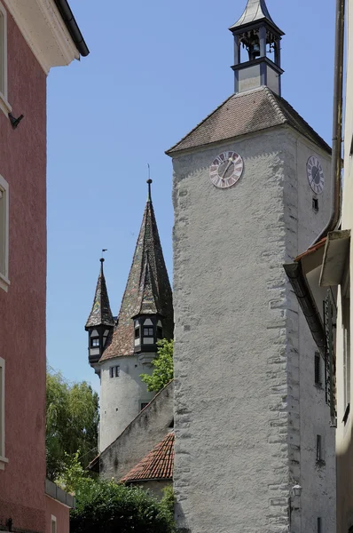 Towers in city center, lindau — Stock Photo, Image