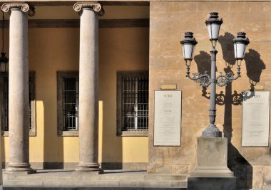 Lampost at verdi opera-house, parma clipart