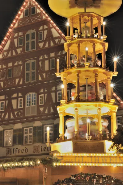 Torre stall no mercado de natal, esslingen — Fotografia de Stock