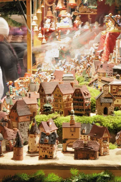 Noel pazarı, esslingen, küçük evler — Stok fotoğraf