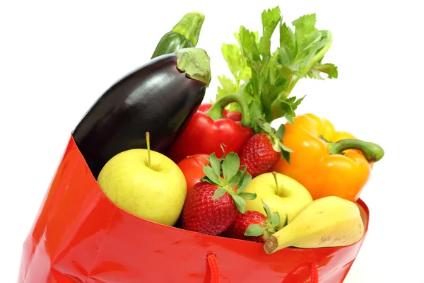 Borsa shopping con verdure — Foto Stock