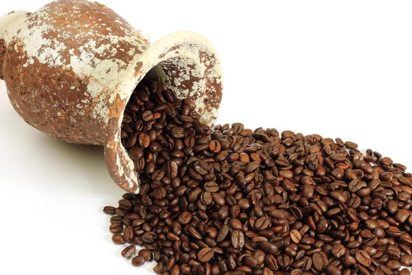 Kahve beansgoing ve amphora — Stok fotoğraf