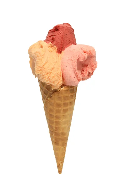 水果冰淇淋锥形 — 图库照片