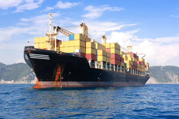 Транспорт, контейнерные суда Лицензионные Стоковые Изображения
