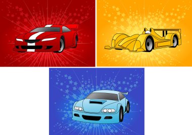 Set of colored RC cars clipart