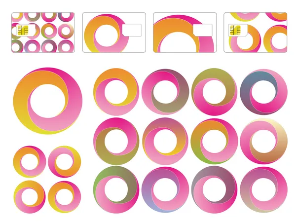 Set di cerchi a spirale progettati — Vettoriale Stock