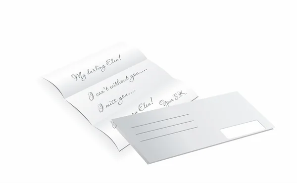 Envelope branco com um pedaço de —  Vetores de Stock