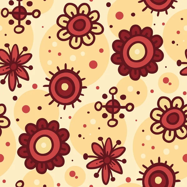 아름 다운 꽃과 도트 패턴 — 스톡 벡터