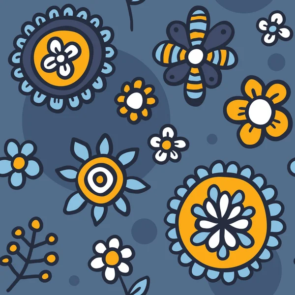 Modèle mignon avec des fleurs orange — Image vectorielle