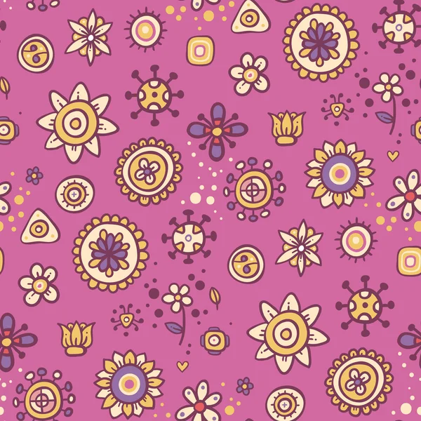 귀여운 핑크 꽃 패턴 — 스톡 벡터