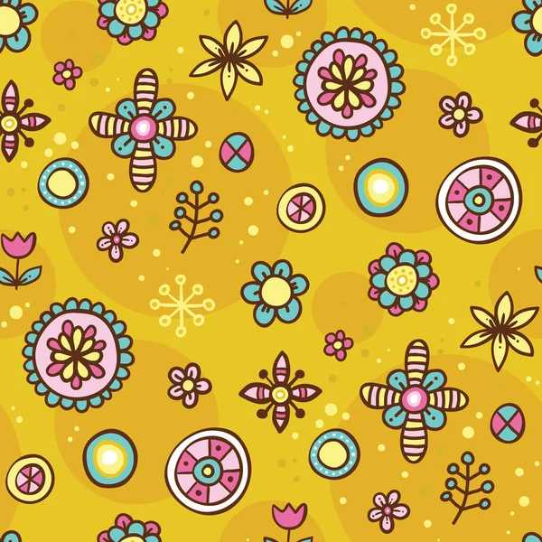 Patrón floral amarillo — Archivo Imágenes Vectoriales