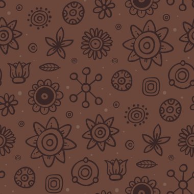 Brown pattern with black elementsb clipart