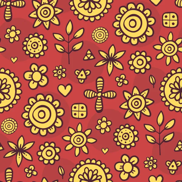 Belo padrão sem costura com flores amarelas — Vetor de Stock