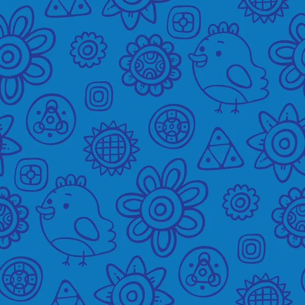 Mignon motif sans couture bleu — Image vectorielle