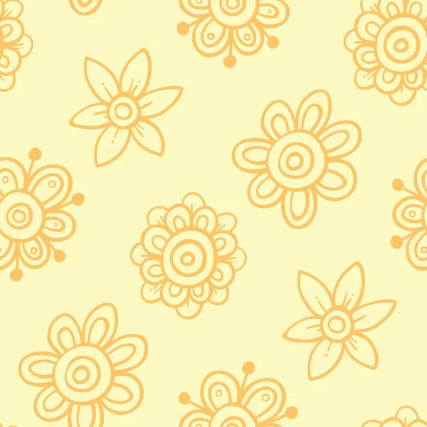 큰 꽃과 귀여운 패턴 — 스톡 벡터