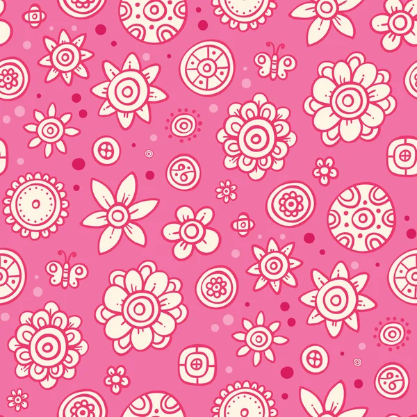 Cute pink pattern with simple elements — Stock Vector